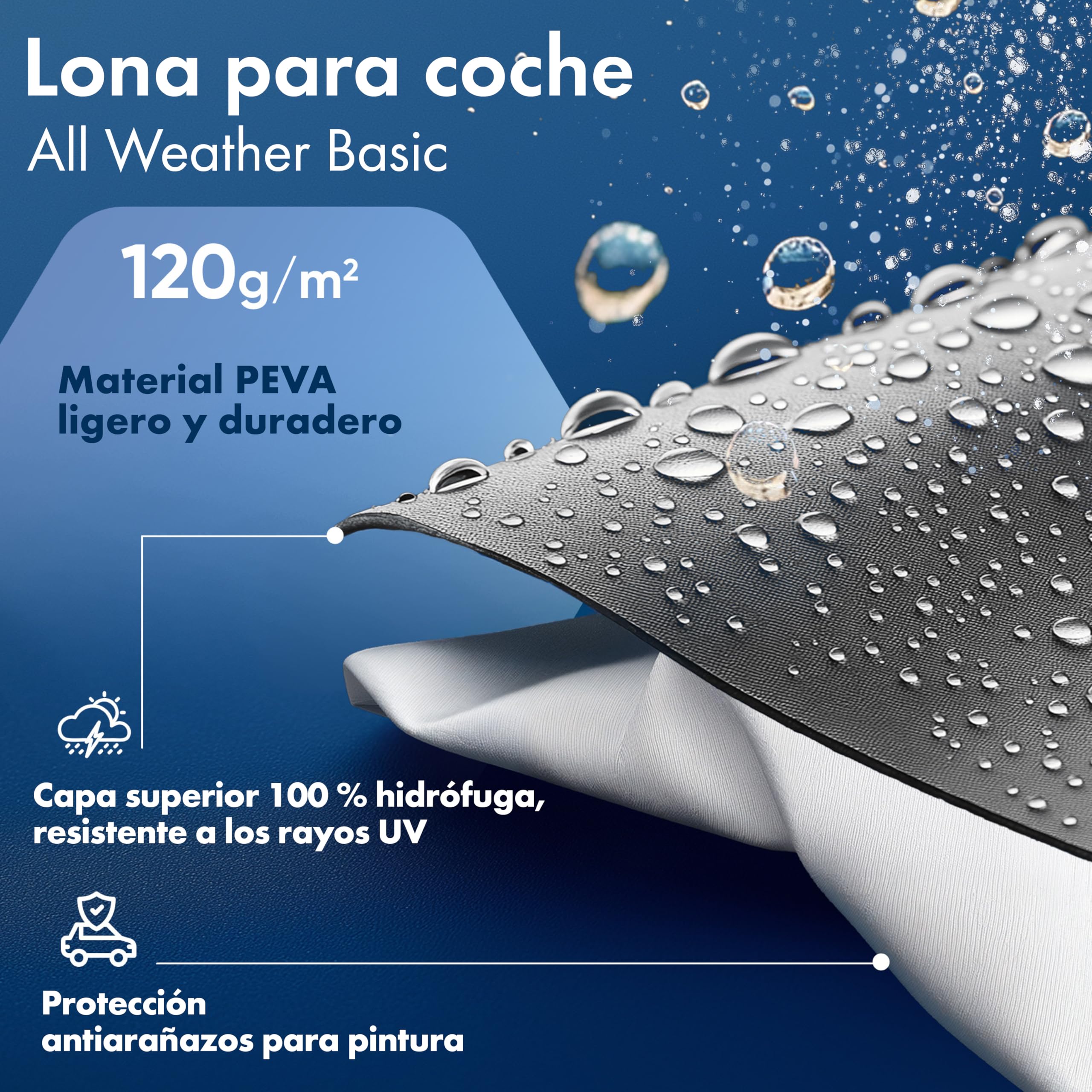 WALSER Lona para Coche All Weather, 100% Lona Impermeable para Coche, Lona Impermeable para Coche, Garaje Completo Talla 8 SUV/Van Plata