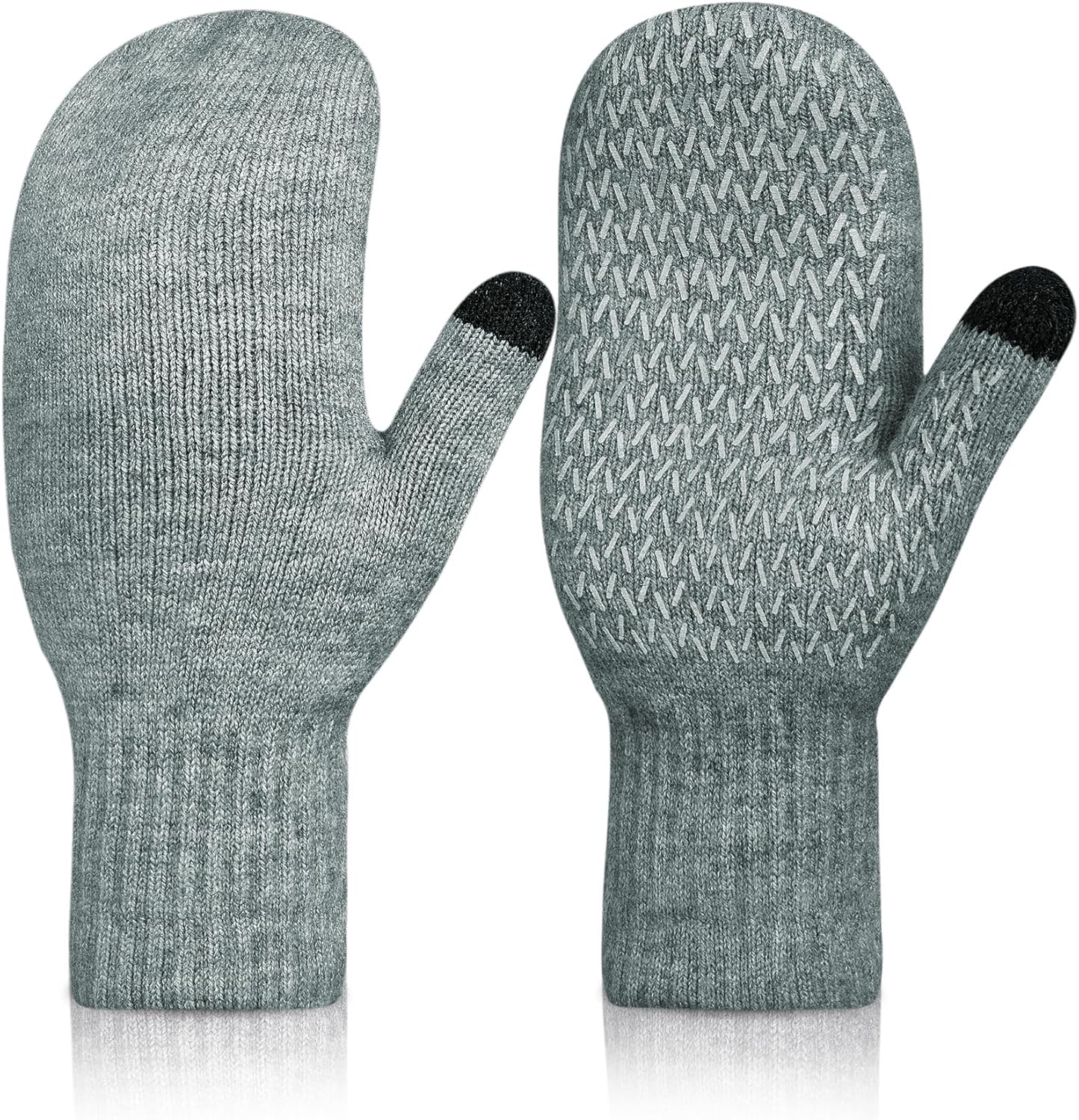 Rahhint Alpaca Wool Mittens for Women & Men - Double Layer Fleece Lined Touchscreen Windproof Winter Gloves