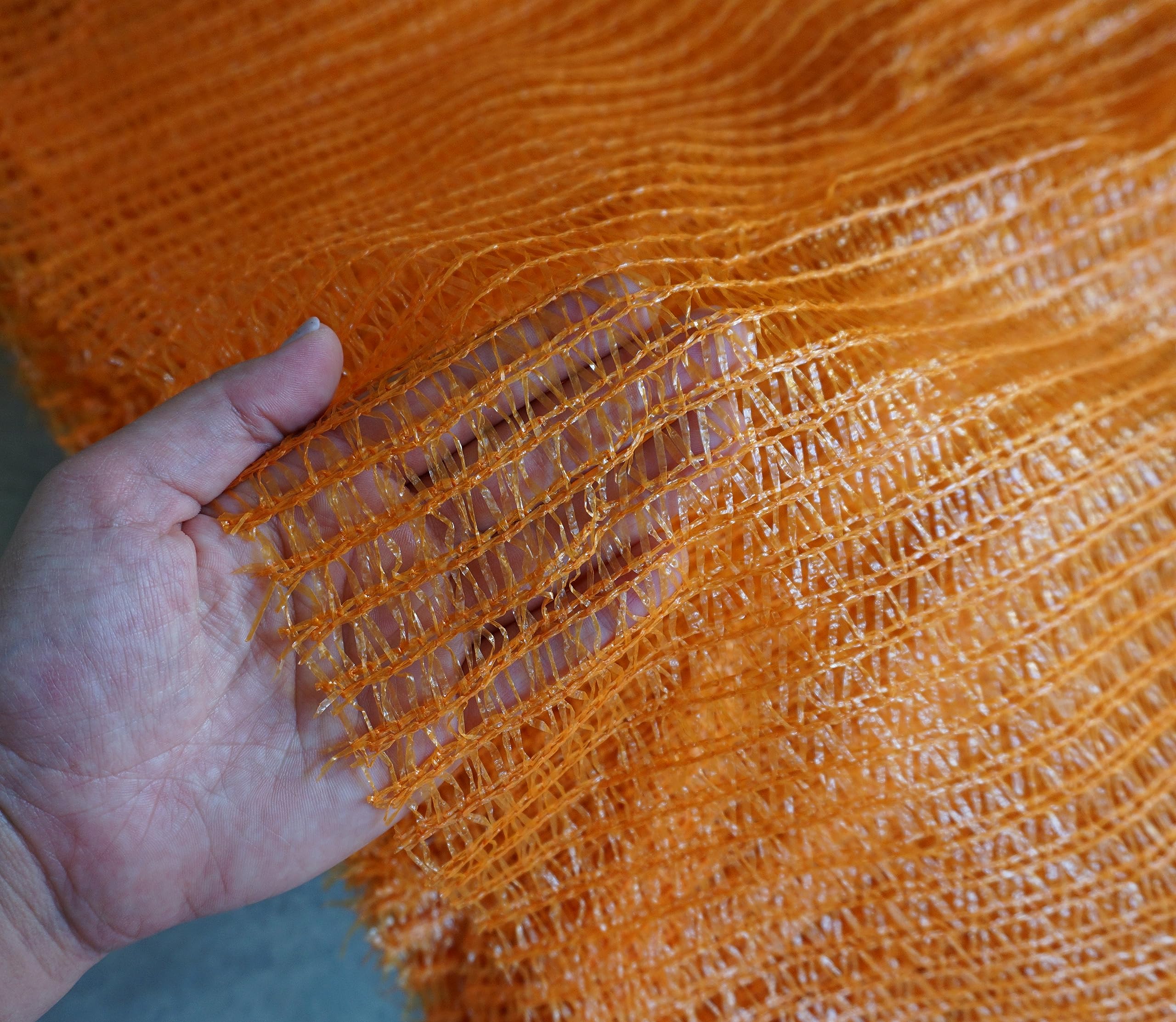 Raschel Lot de 100 sacs en maille plastique avec cordon de serrage Orange 42 x 60 cm