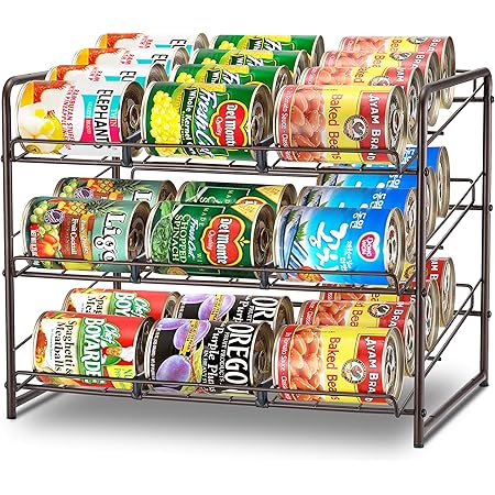 Amazon.com: SimpleHouseware Stackable Can Rack Organizer, White : Home ...