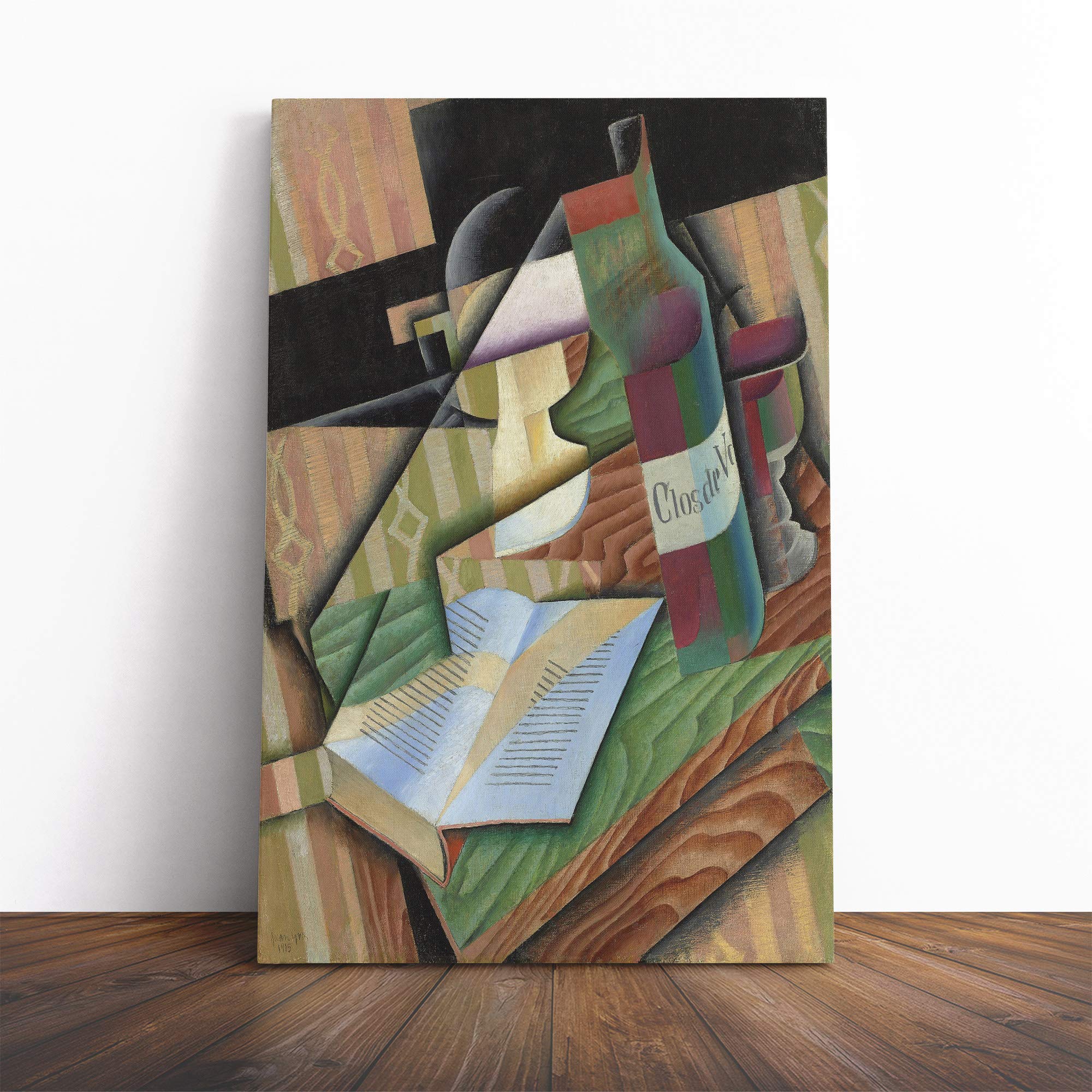 Juan Gris Still Life (12) Canvas Print | Gallery Wrapped 30mm Frame Wall Art | 24x16 inches | Ready to Hang | Modern Still Life Picture | Living Room Bedroom Lounge Office