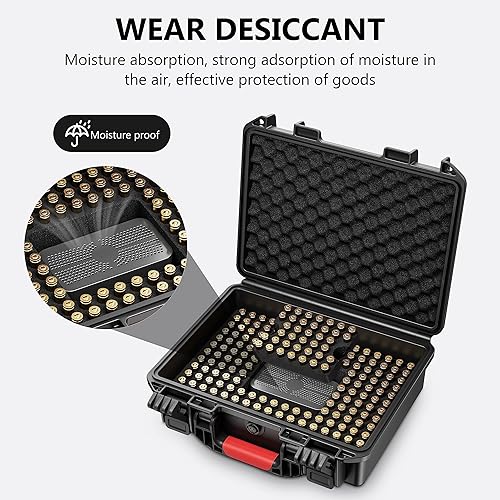 Miniatura 4 de Kinghardcase Estuche de almacenamiento redondo con cierre de bala 350  Caja de munición resistente al agua para parabelo de 0.354 x 0.748 in  0.354