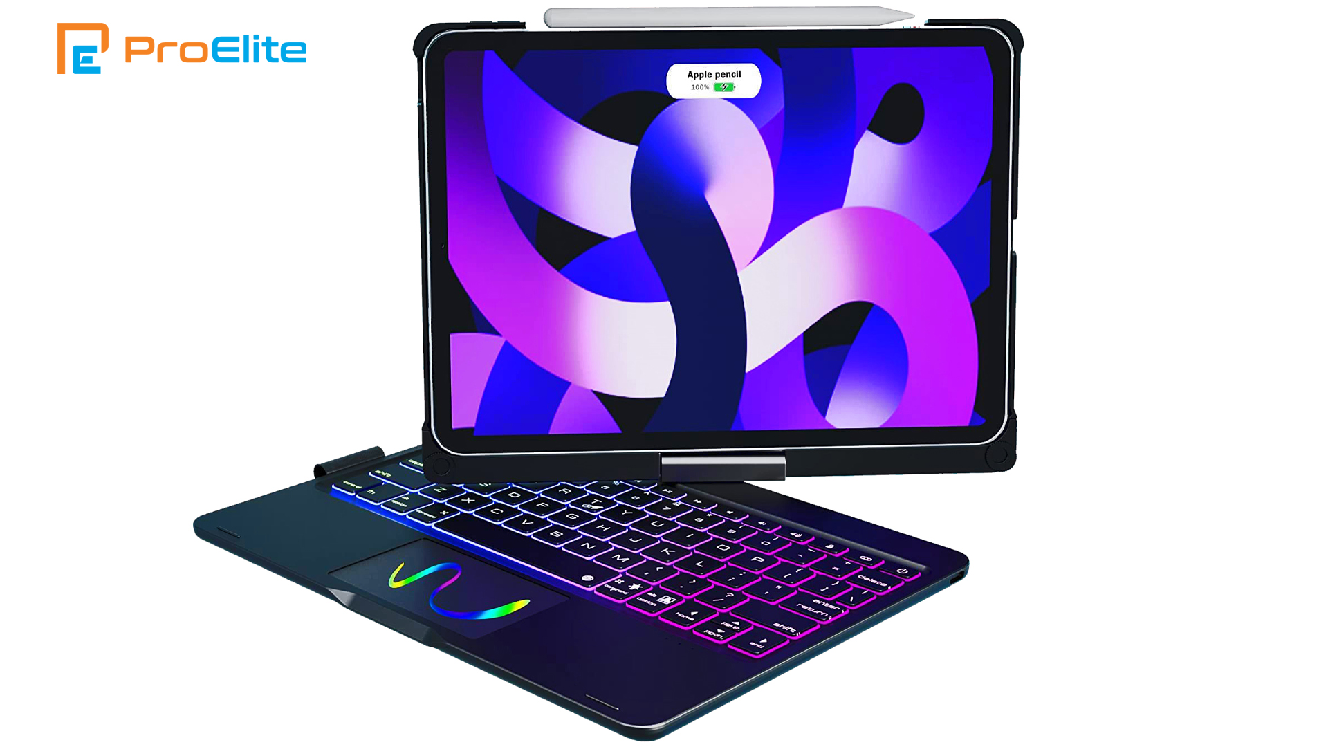 For IPad A16 11th Generation/10th Generation Case With Keyboard,Touch Keyboard For IPad 11" /10th Gen 10.9 Inch 2022-10 Color Backlight, 360° Rotatable Protective Cover (Black