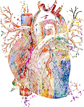LoveShineFlair Heart Abstract Art - Unframed 8x10 inch Medical Wall Art Print for Bedroom, Bathroom, Living Room, Home Office, Kitchen
