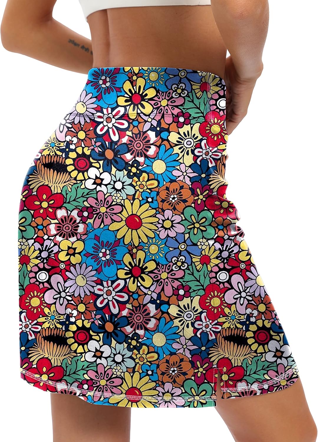 LouKeith 19" Knee Length Skorts Skirts for Women Tennis Skirts Athletic Golf Skorts Casual Workout Skirt with Shorts Pockets - Image 3