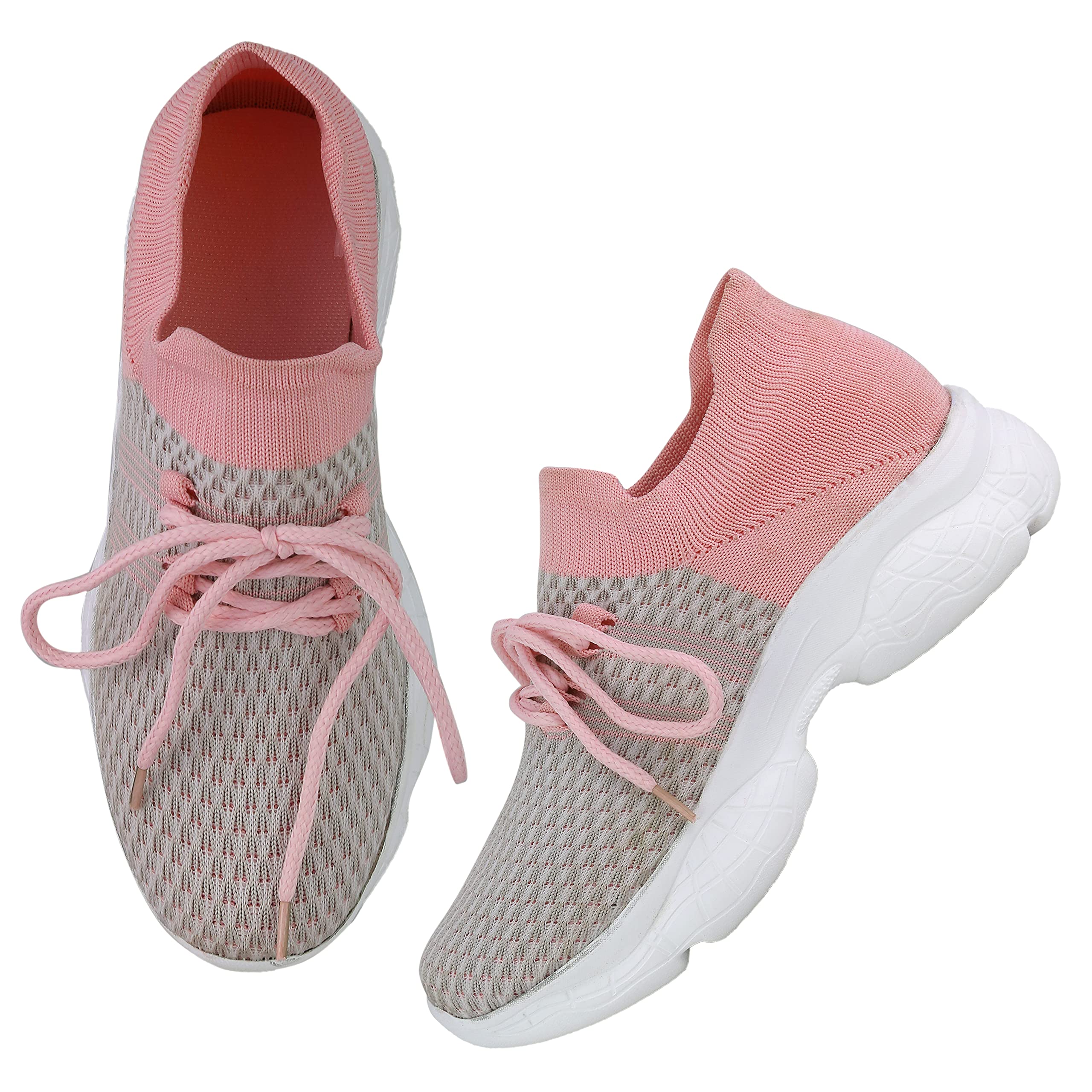 HimQuen Girl's Walking Running Training & Gym Lightweight Comfortable Shoe for Women/Girl's Pink 2