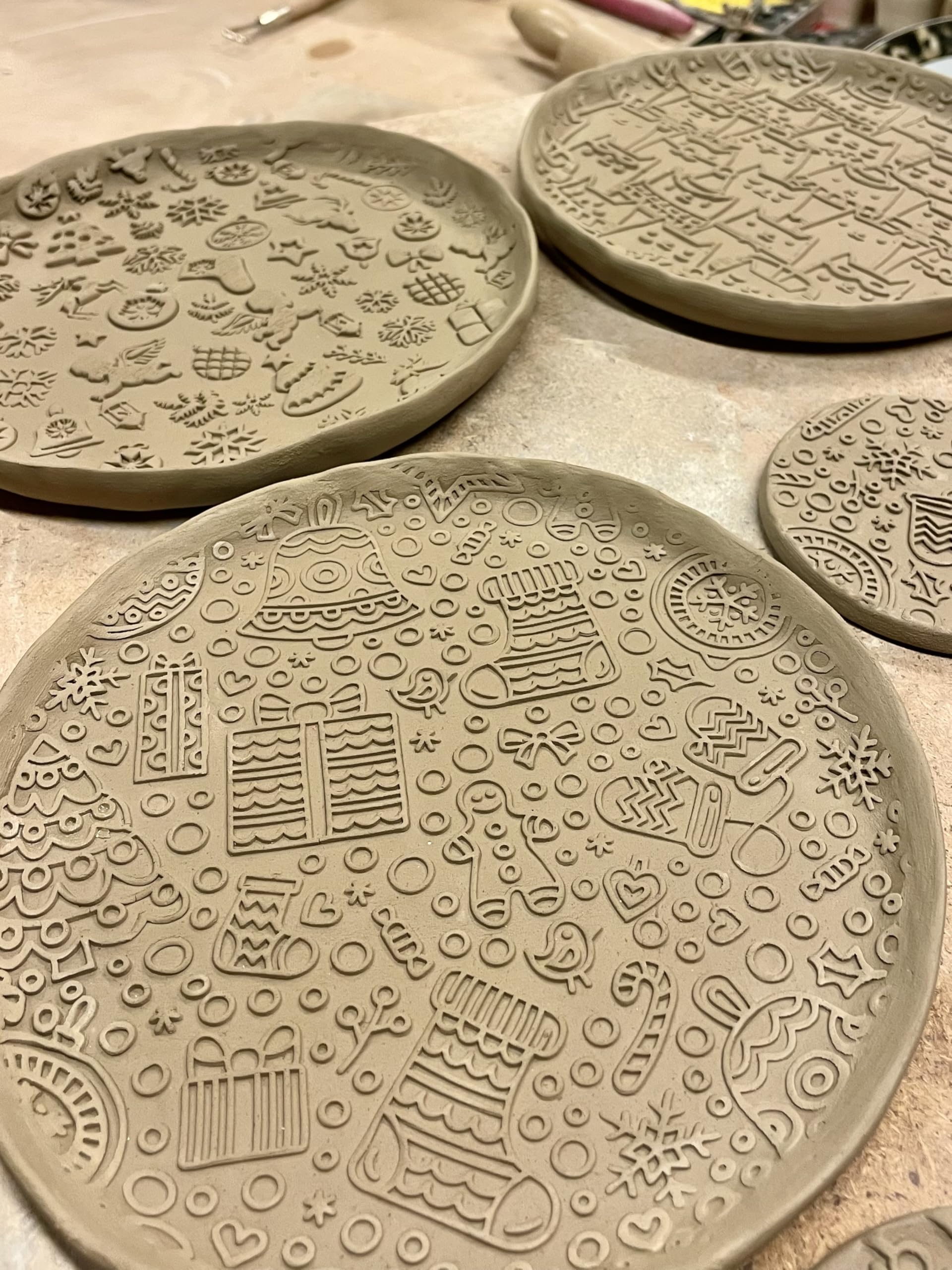 CHRISTMAS TILES Embossing Rolling Pin. Laser Engraved Dough Roller for Embossing Homemade Christmas Cookies by Algis Crafts - Image 3