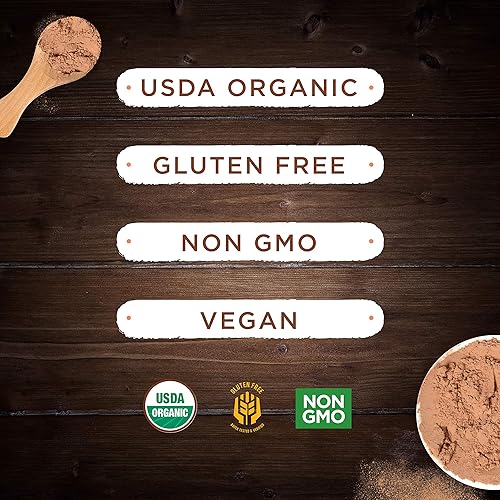 Miniatura 3 de Milliard Cacao orgánico en polvo sin OMG y sin gluten 2 libras paquete de 1