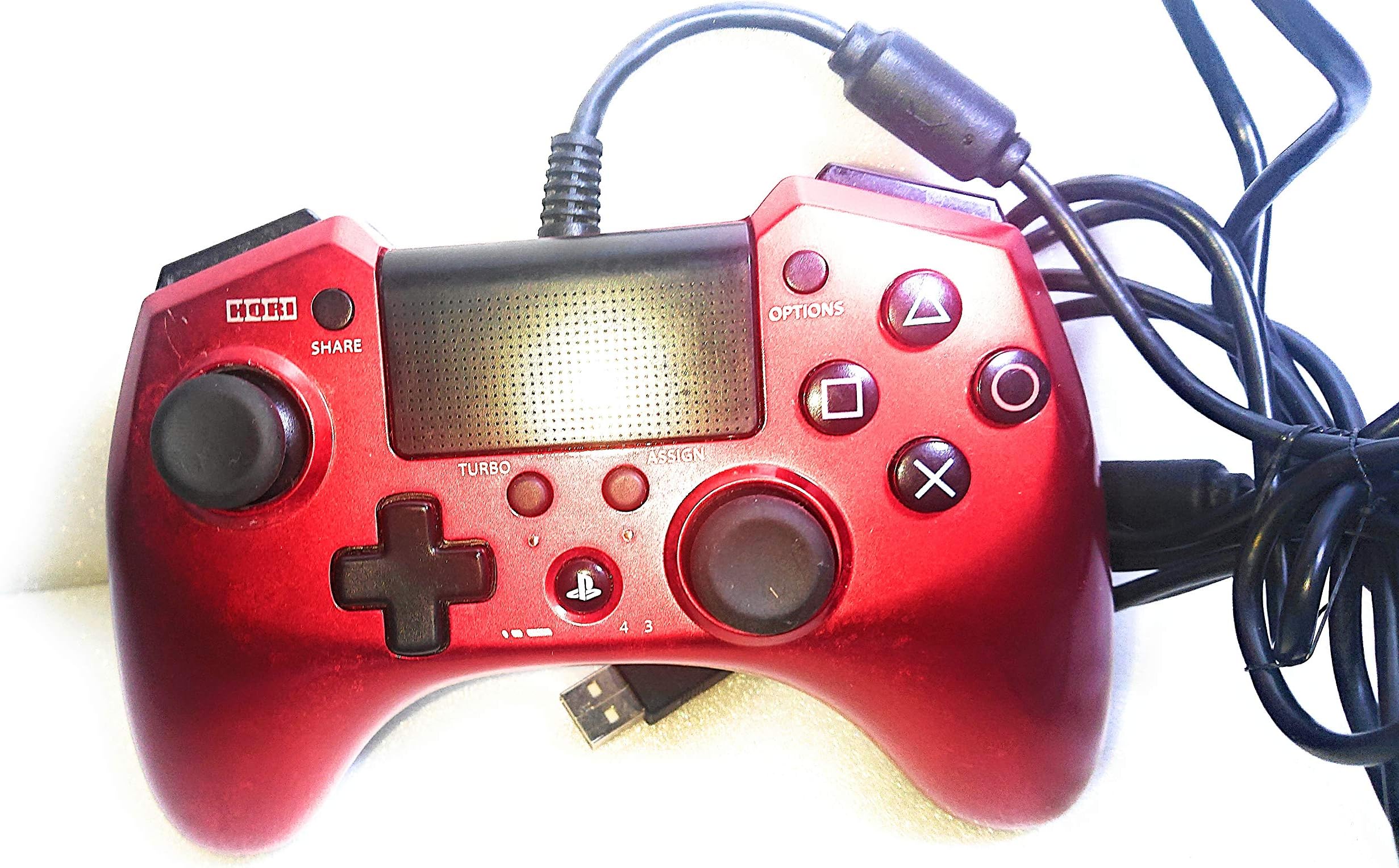 Hori Pad 4 FPS Plus Wired Controller Gamepad for PS4 PS3 Red