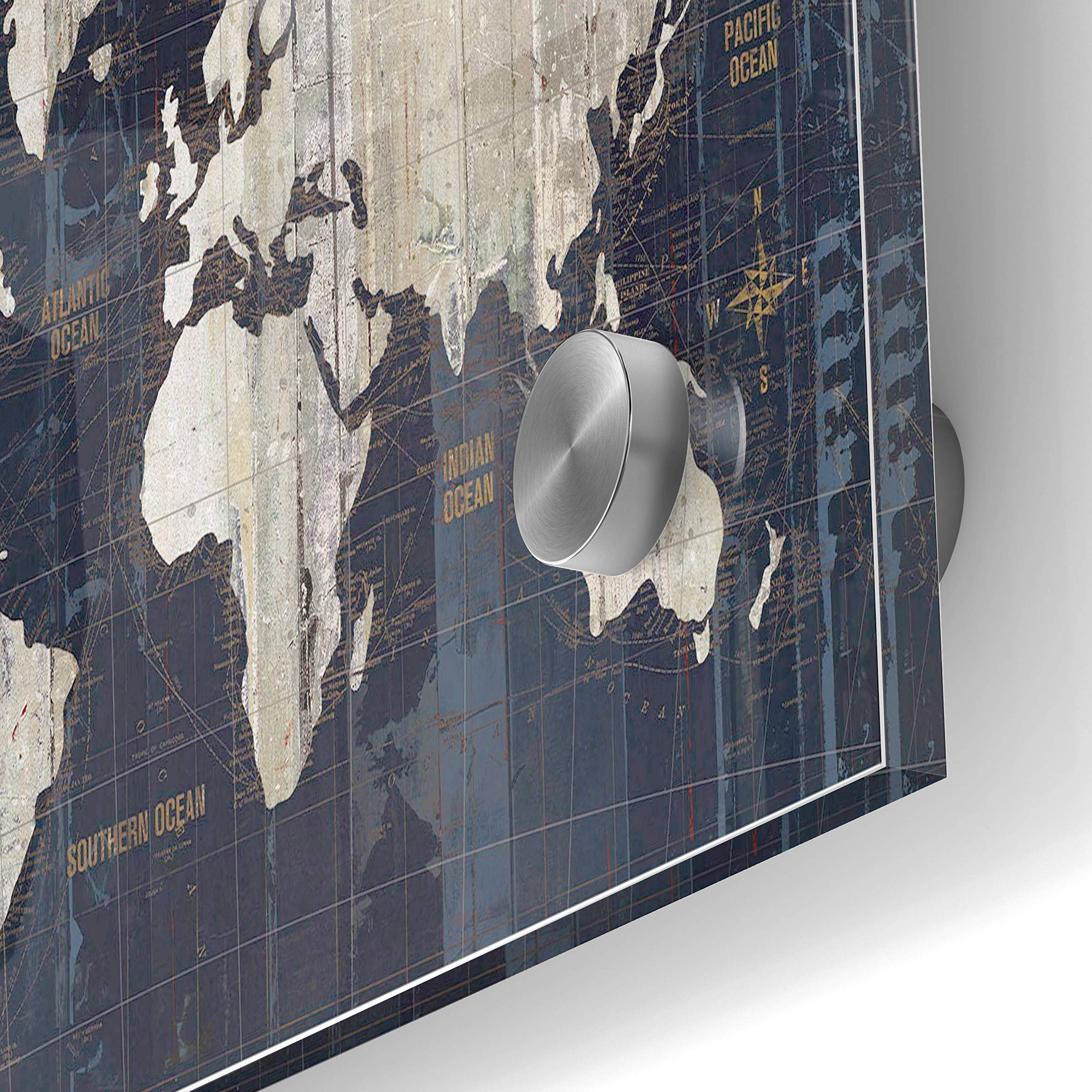 Epic Art 'Old World Map' by Wild Apple Portfolio, Acrylic Glass Wall Art, 24