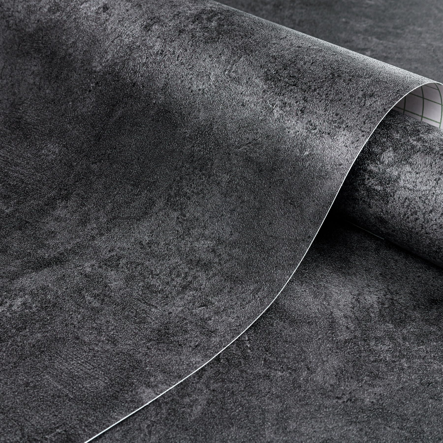 Papier peint gris foncé texturé béton 40x305 cm ICOOP