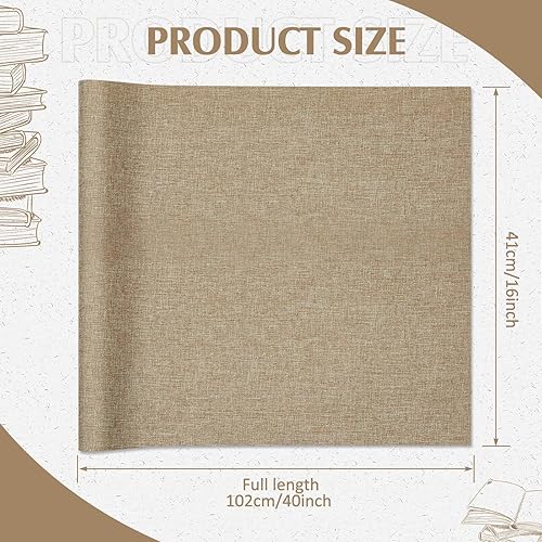 Miniatura 8 de Lincia - Paño para encuadernación de libros, 40 x 16 pulgadas, superficie de tela y cubierta con respaldo de papel, archivo, europeo, duradero,