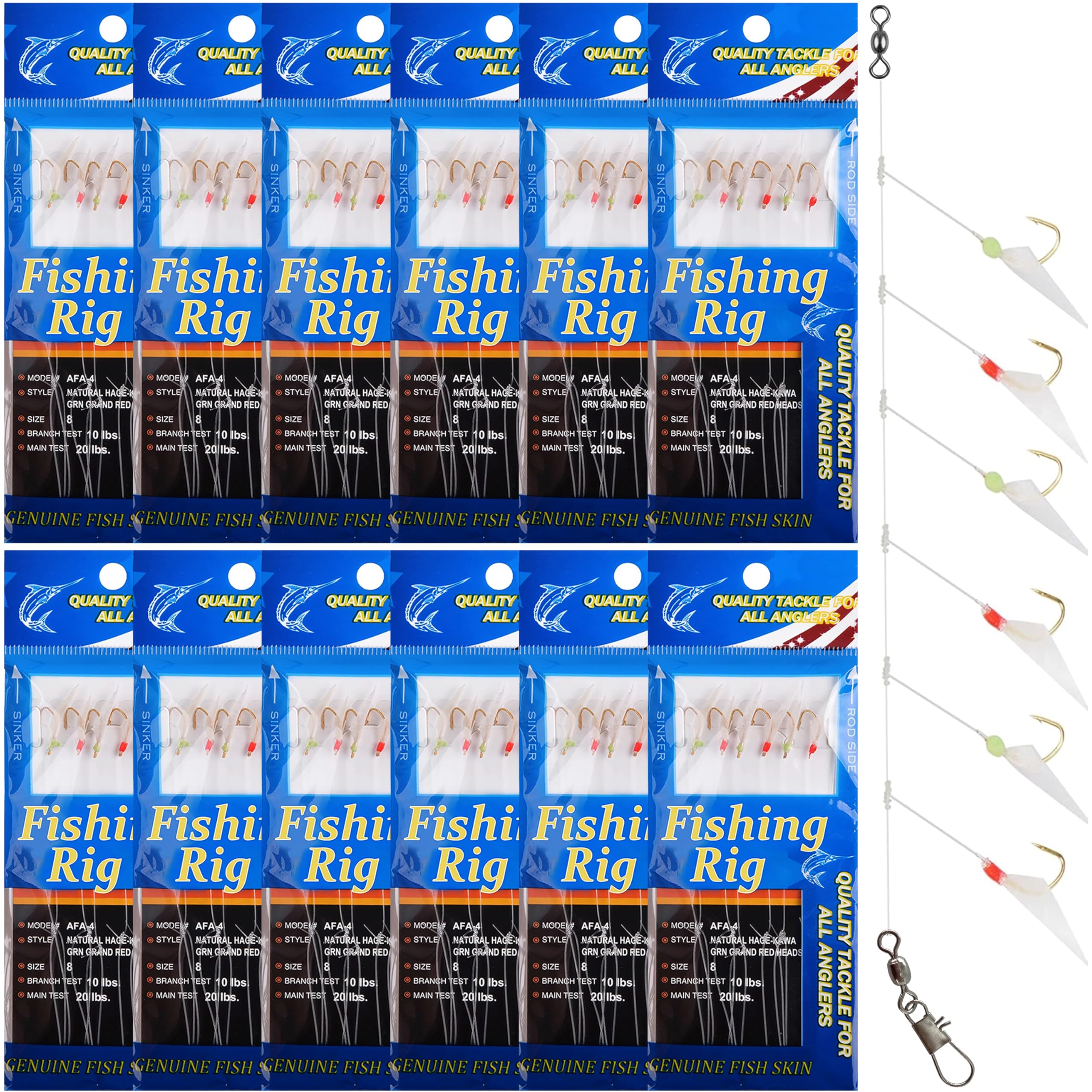 Wacky Rig Hooks 10 Pack Saltwater Surf Fishing Bait Rigs With Glow