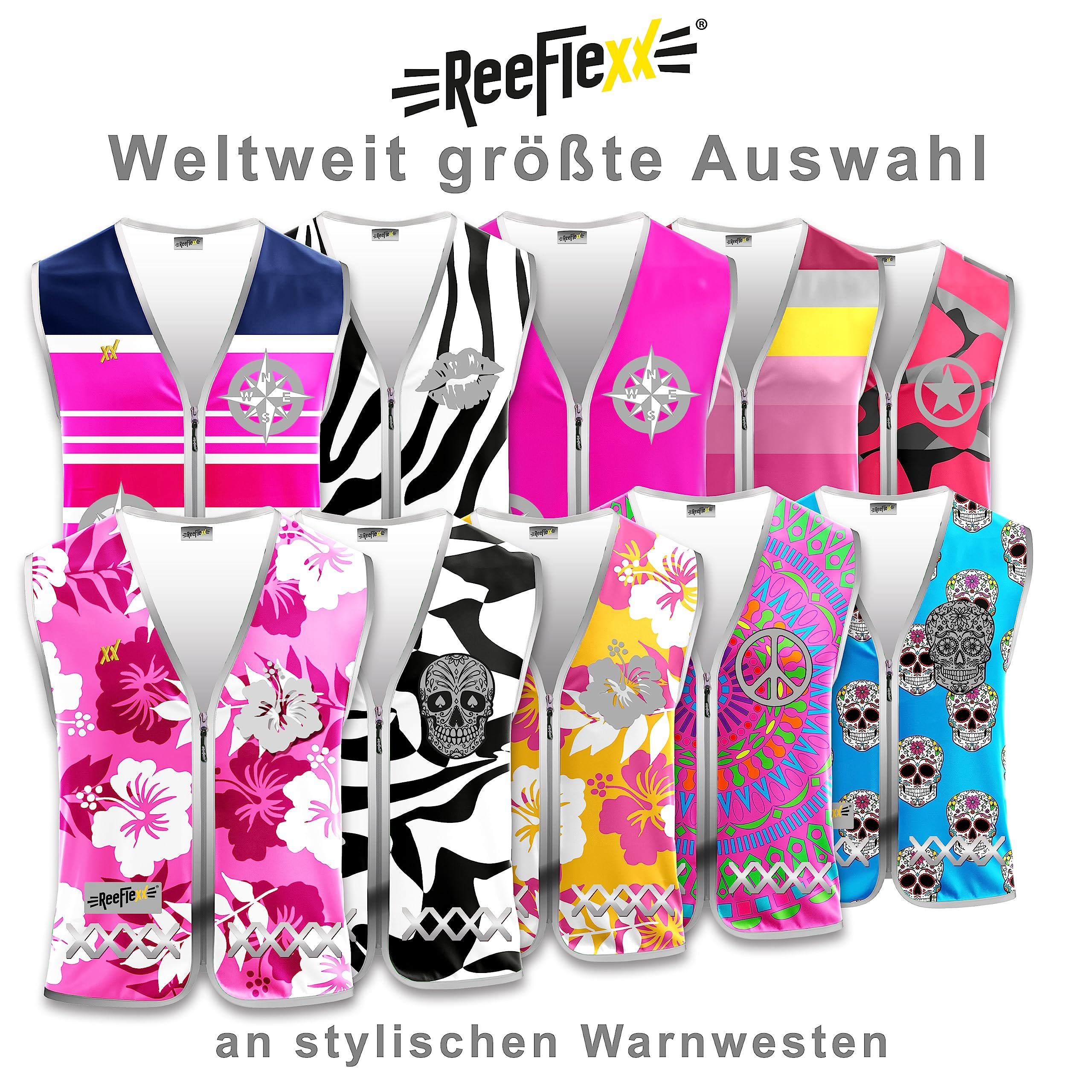 REEFLEXX Gilet réfléchissant élégant pour femme | Gilet de sécurité visibilité circulation routière