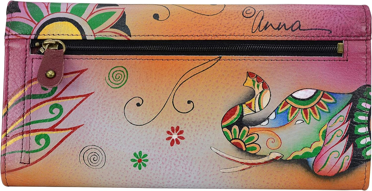 Anna by Anuschka Women's Hand Painted Genuine Leather Multi Pocket Wallet - Image 2