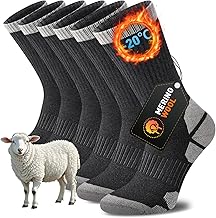 Men's Women's Merino Wool, Trekking and Sport Socks, Anti-Odor, Breathable, Absorbent, Socks for Running, Hiking, 3 Pairs