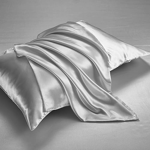 Miniatura 5 de HommxJF Juego de sábanas de satén de 5 piezas tamaño matrimonial, sábanas sedosas y transpirables de lujo con 1 sábana encimera de satén, 1 sábana