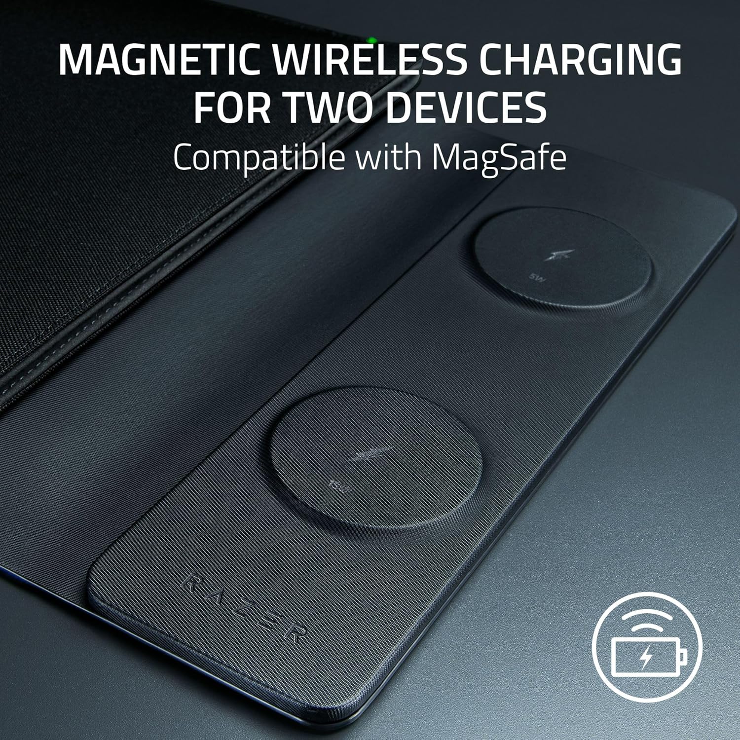 Razer 16" Laptop Sleeve with Wireless Charging: Fits Up to 16 Inches Laptops - Durable Polyester Weave - Padded Interior with Reinforced Edges - Fast Charging for 2 Devices & Compatible with MagSafe
