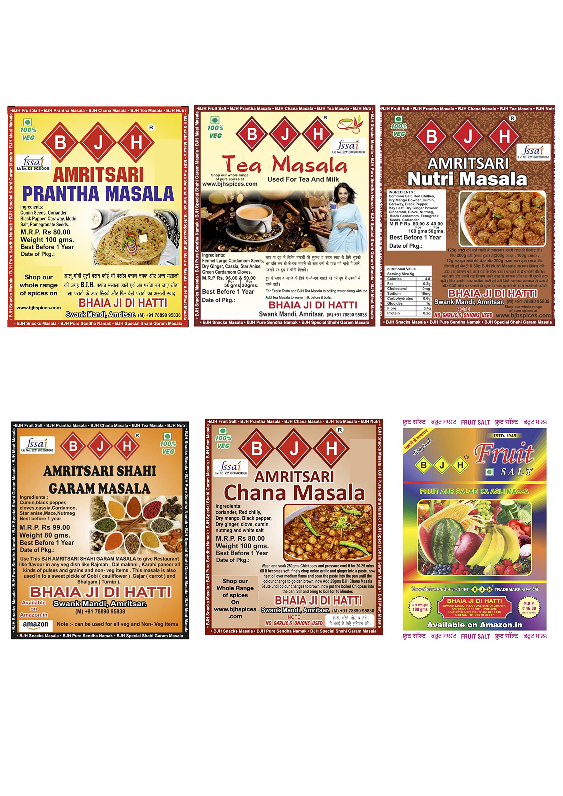 bjh Six Different Amritsari Spices Combo,6 Count (B09TYRR358) Amazon Price History, Amazon Price Tracker