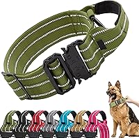 Vista 26 de Tactical Dog Collar, Adjustable Military Training Reflective Nylon Dog Collar with Control Handle, Heavy Duty Metal Buckle for Medium and Large Black