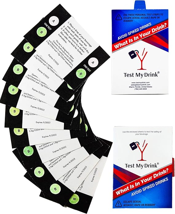 TEST MY DRINK 10 Strips 20 Tests. Test Your Drink or Beverage. Escape