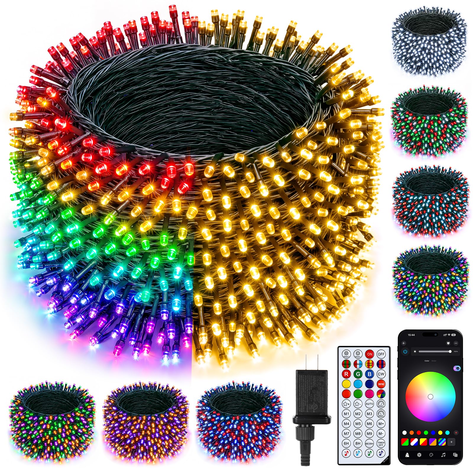 Brightown LED Smart Christmas Tree Lights, 200LED 66FT Color Changing