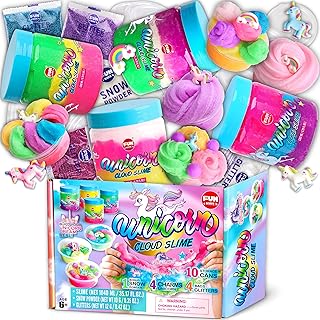 35.16 FL OZ Cloud Unicorn Slime for Girls 6-8, FunKidz 1040 ML Rainbow Premade Slime Toy Pack Birthday Party Gifts for Kids