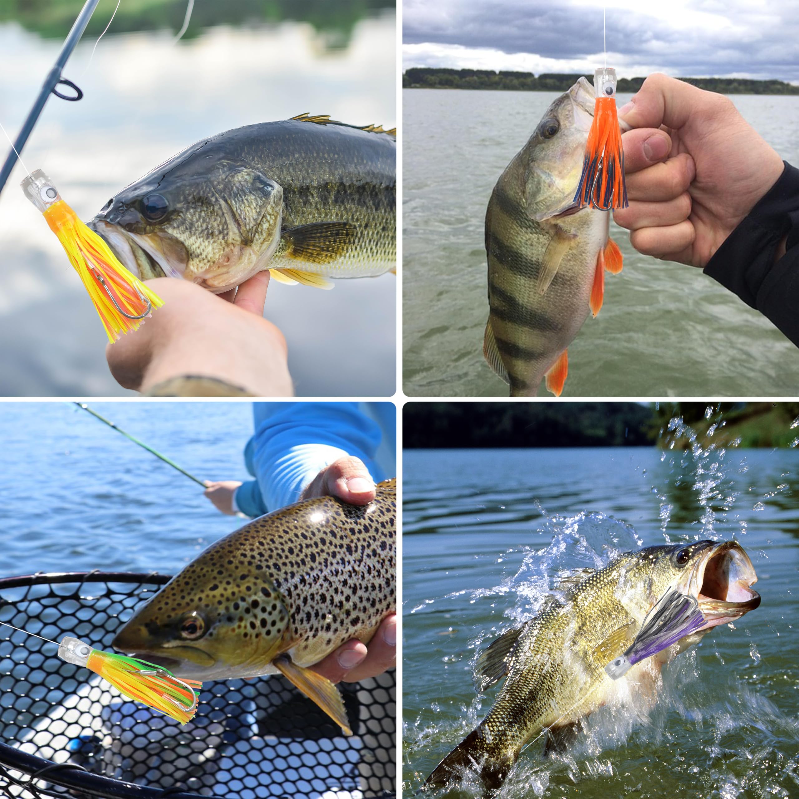 Salzwasser-Troling-Köder, 6 Stück, Trolling-Köder, Offshore, Großwild-Angelköder, Tiefsee, Tintenfisch, Röcke für Thunfisch, Mahi, Marlin, Delfin, Durado, Wahoo 1,5 cm