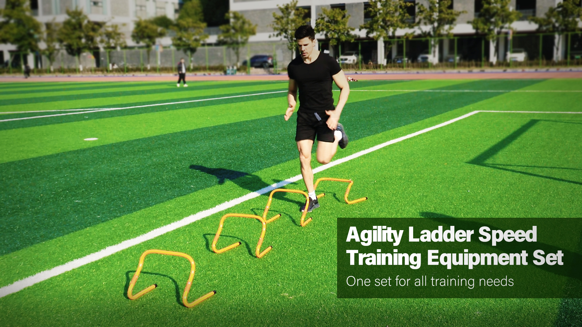 Agility Training Set - 20ft Ladder, 12 Cones, 4 Hurdles, Jump Rope & Parachute For Soccer, Basketball & Football