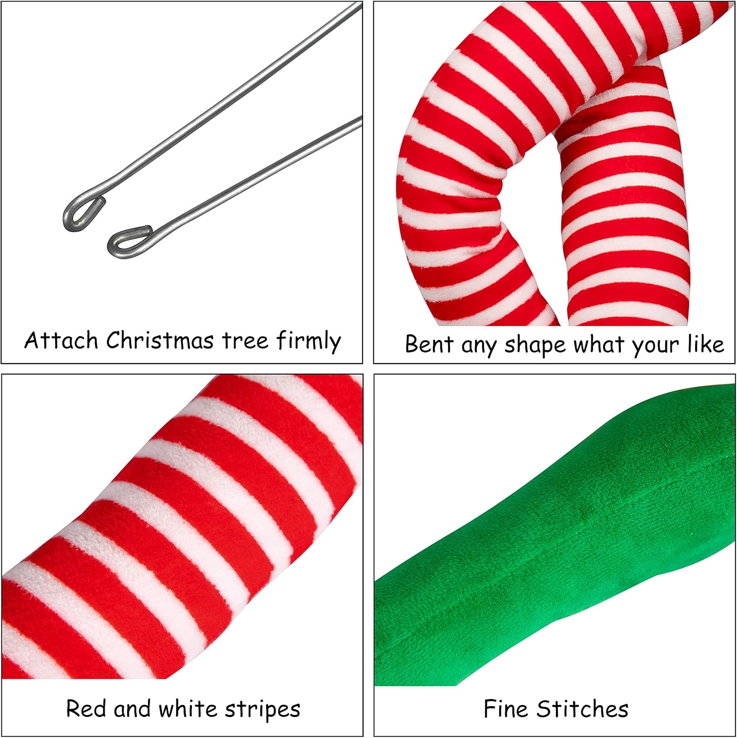 Geefuun 23” Christmas Elf Stuffed Legs Stuck Tree Topper Decorations -Xmas Holiday Indoor Outdoor Decor Party Ornaments and Decorations