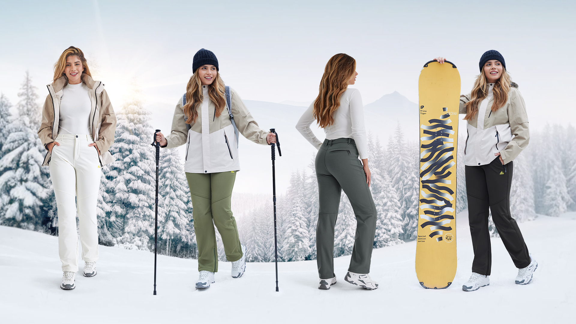 IGOLUMON Snow Ski Pants Womens Waterproof Fleece Lined Pants
