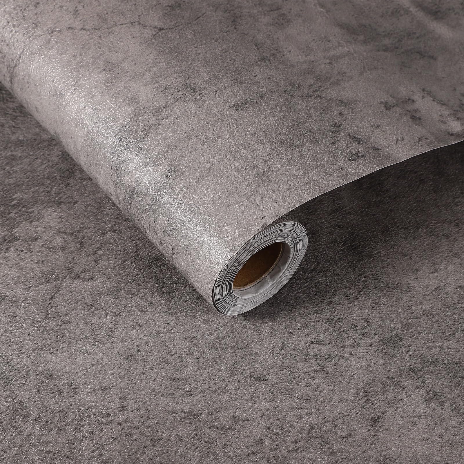 sourcing map 5m x 40cm Concrete Wallpaper, Industrial Concrete Cement Contact Paper Vinyl Stained Matte Crackle Textured Adhesive Wallpaper for Kitchen Countertop Cabinet Bathroom, Dark Grey โ image 1