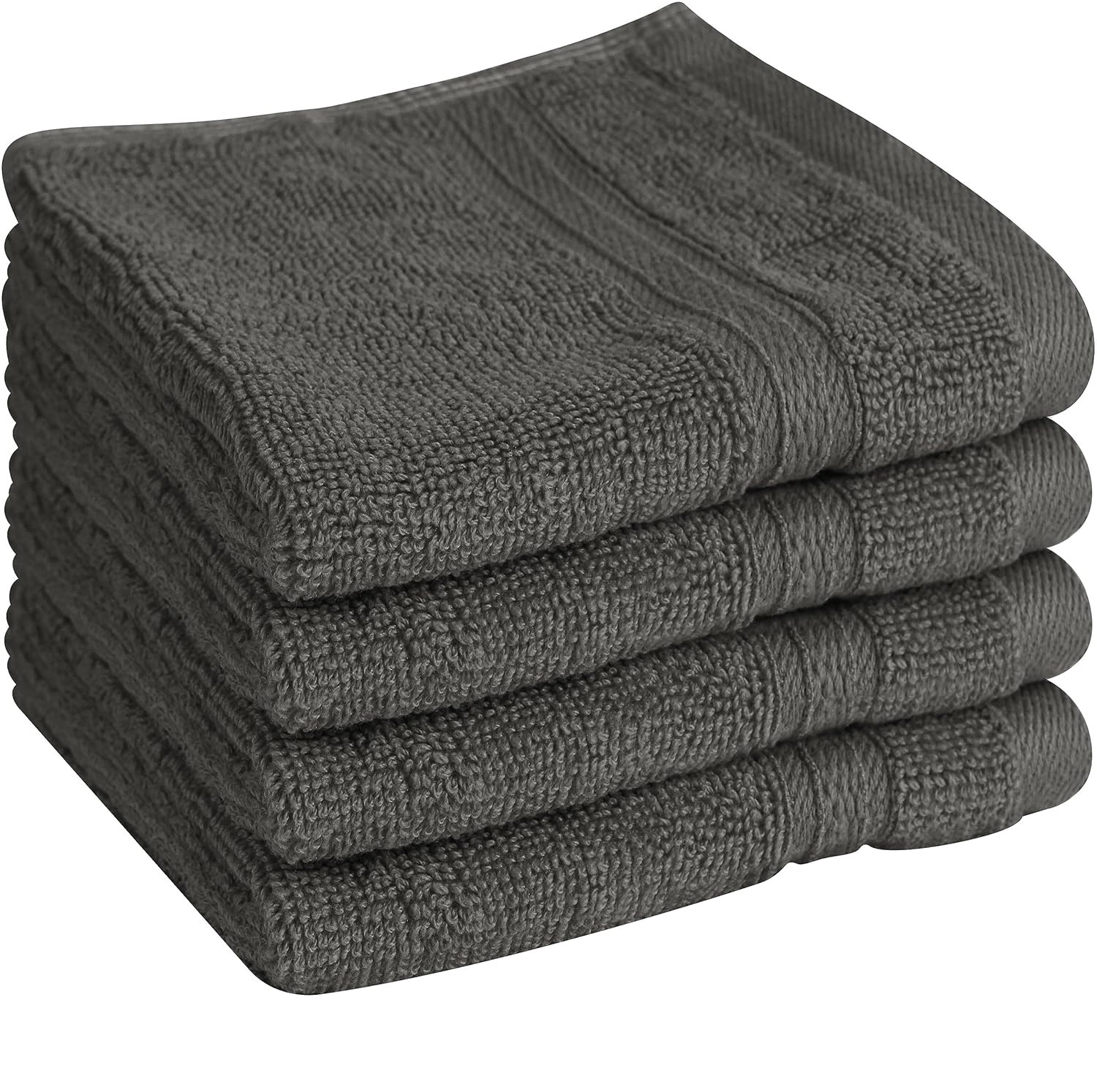 Towel and Linen Mart 100 Cotton - Wash Cloth Set - Pack of 4 Quick Dry Luxurious Highly