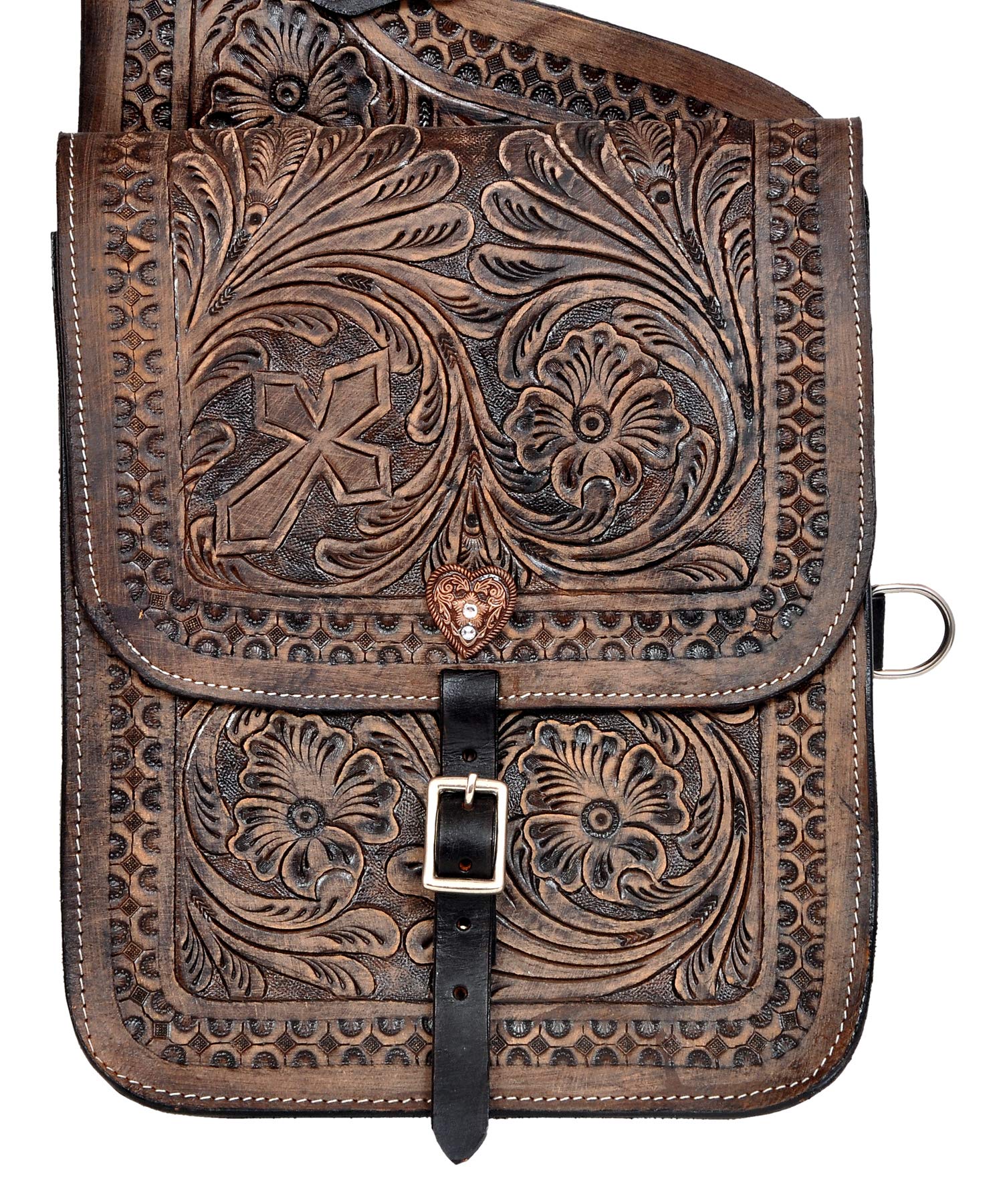 Sacoche de selle Western Horse en cuir de vache véritable 10
