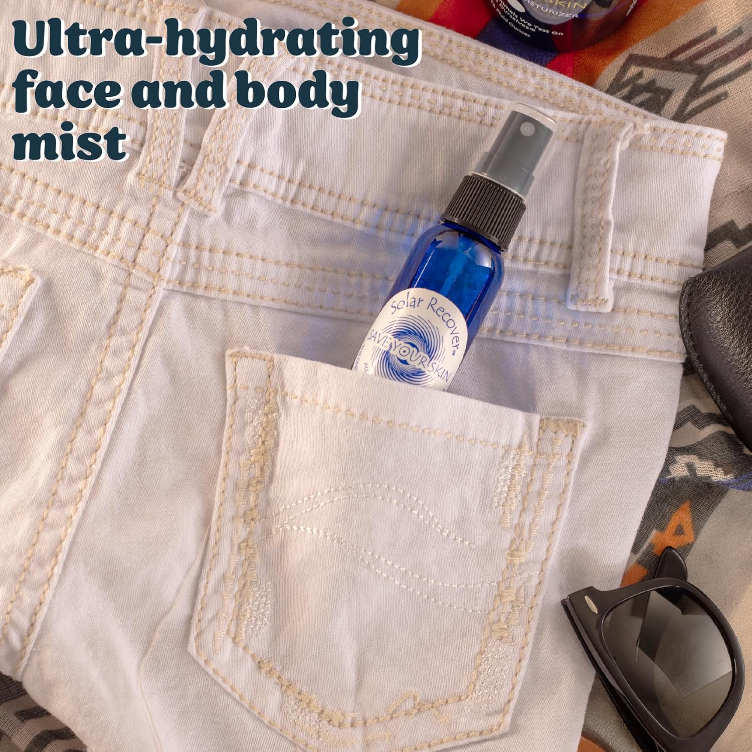 Solar Recover After Sun Moisturizing Spray 2 Pack (Full Size 12 Ounce + Travel Size 2 Ounce) - Hydrating Facial & Body Mist - Sunburn Relief With Vitamin E & Calendula - Lotion Delivered in Water