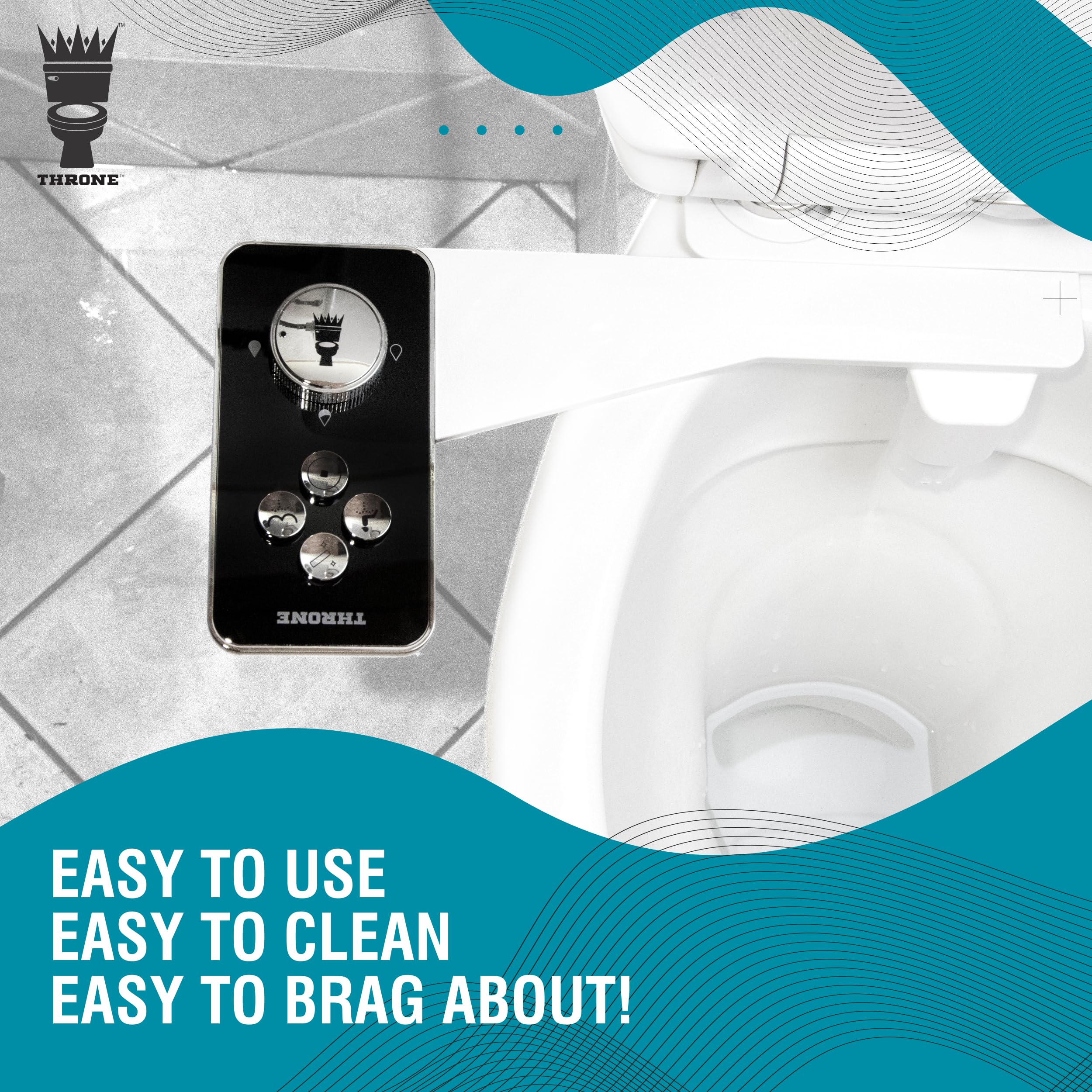 Throne Bidet Attachment - USA Patented - Non-Electric Self Cleaning Water Sprayer Toilet Bidet Seat Attachment Double Nozzle — view 8