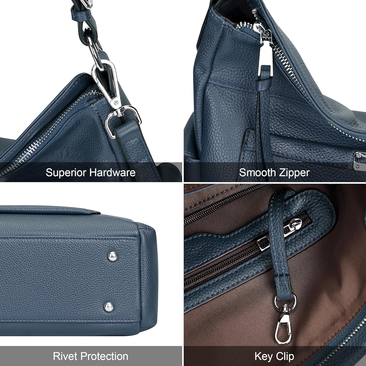 Over Earth Leather Hobo Purses and Handbags for Women Ladies Shoulder Crossbody Purse - Image 7