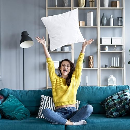 Miniatura 5 de Utopia Bedding Protectores de almohada impermeables (sin rellenos de almohada) con cremallera de 18 x 18 pulgadas (paquete de 2, blanco), fundas de