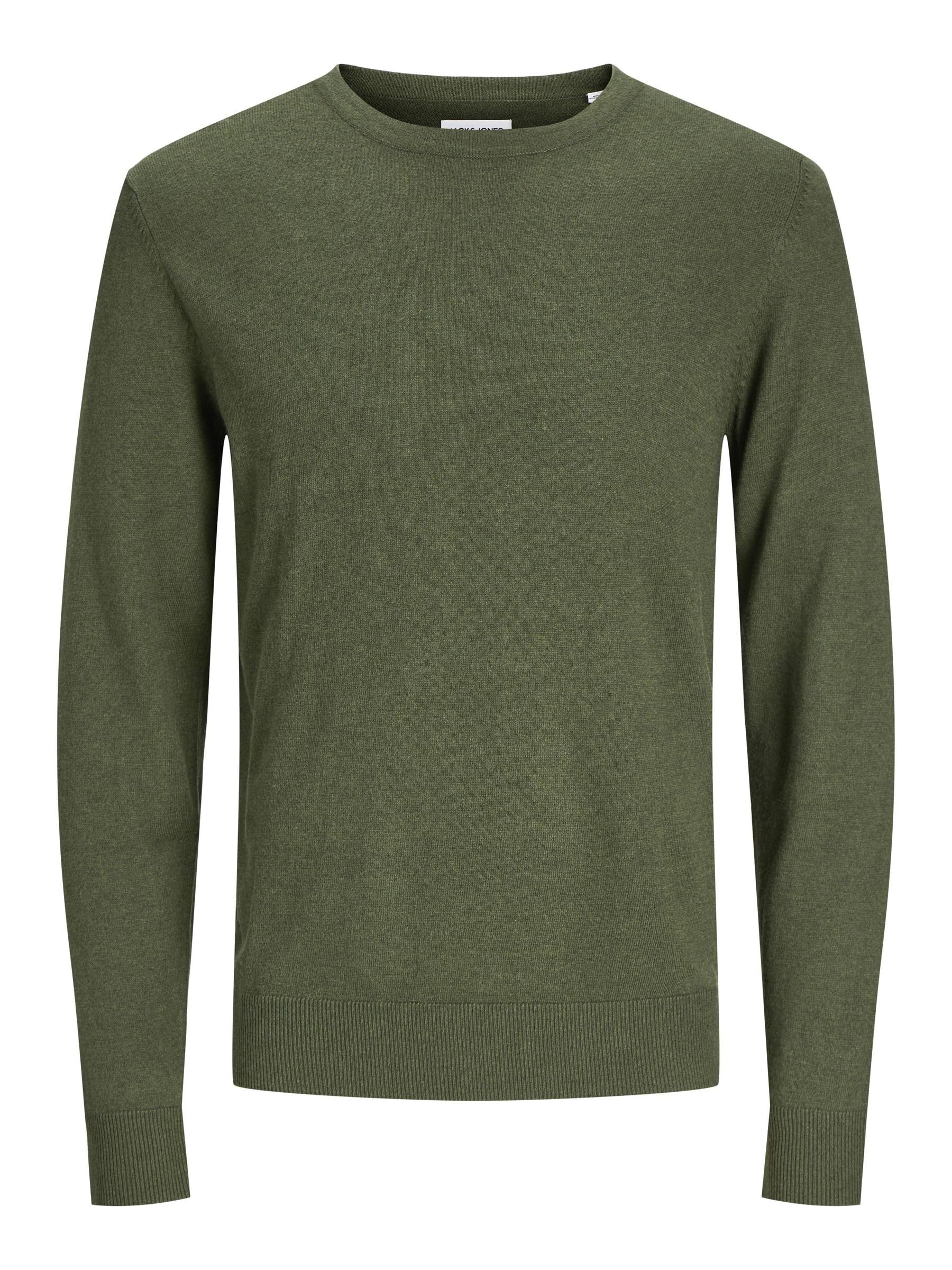 JACK & JONES Men's Jjeemil Knit Crew Neck Noos Jumper, Kombu Green, M