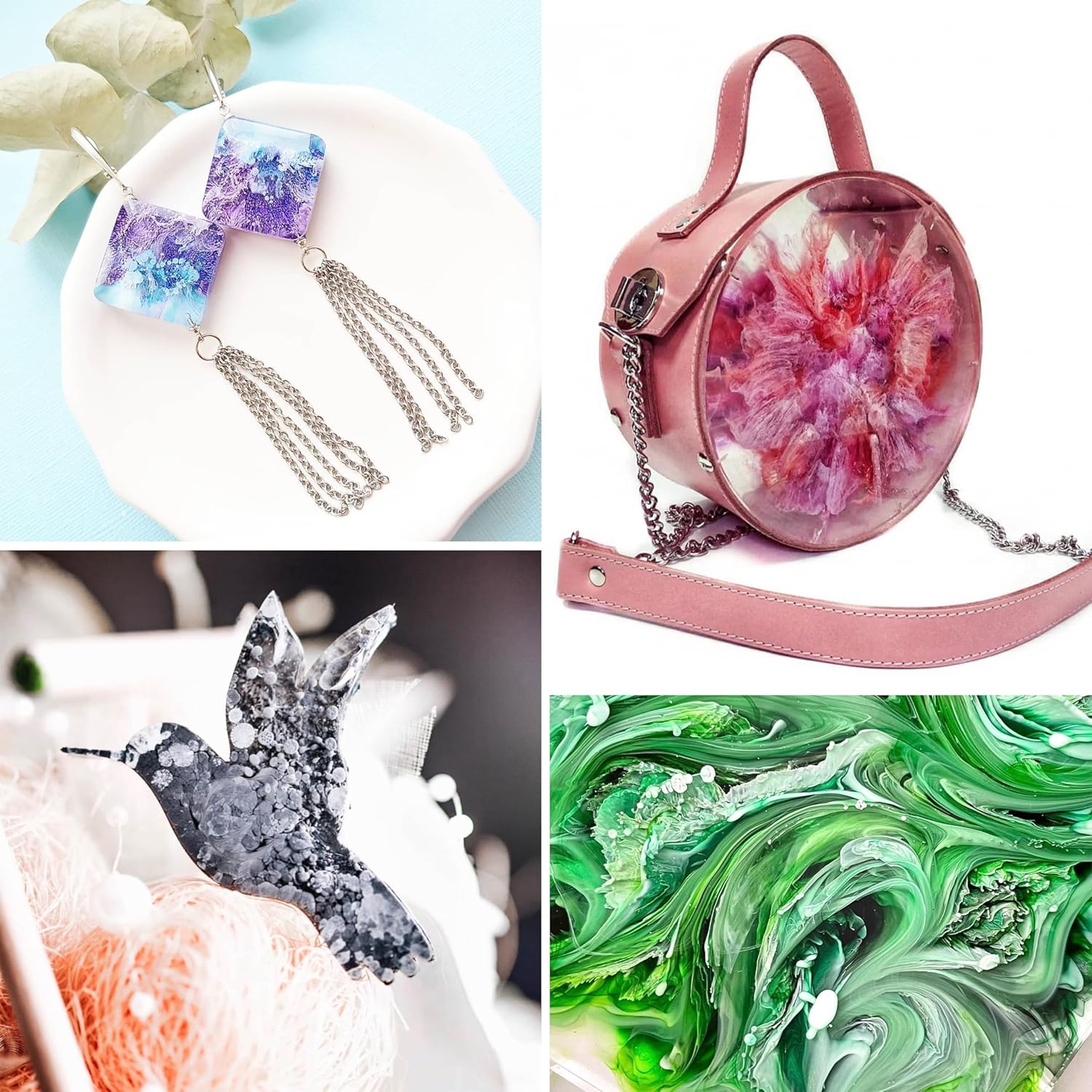 Alcohol Ink for Epoxy Resin Petri Art: Alcohol Ink Set of 13 Mini Petri Inks, 0.17 fl oz (5 ml) Each