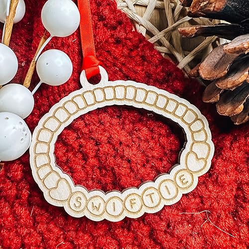Miniatura 4 de Swift Merch, Taylor's Bracelet Christmas ornament decoration, Gift for everyone, Laser Engraved Wooden Natural Memorabilia, BFCM, Christmas Tree