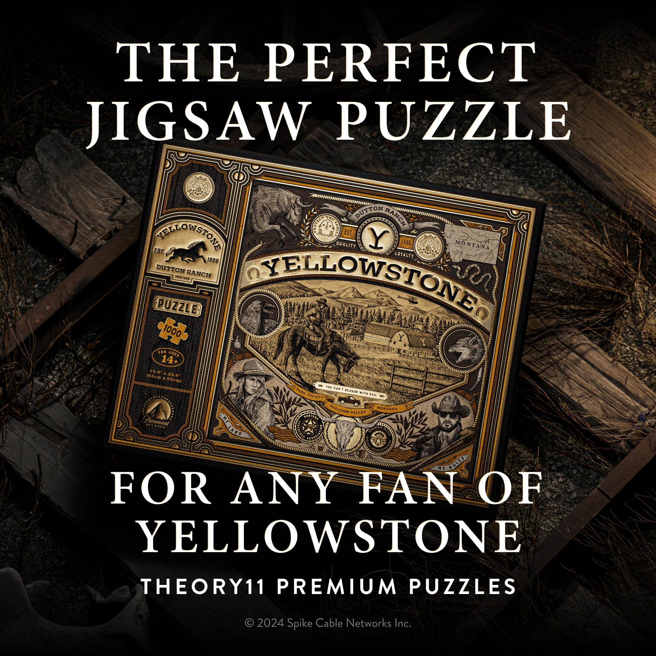 theory11 Yellowstone Jigsaw Puzzle - Puzzle da 1.000 pezzi, con licenza ufficiale Yellowstone, merce e oggetti da collezione, vestibilità di precisione e qualità premium - Puzzle intermedio