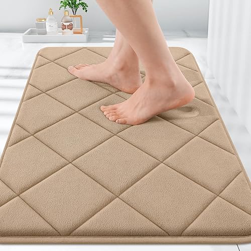 Miniatura 206 de OLANLY Tapete de baño de espuma viscoelástica de 24 x 16 pulgadas, ultra suave y absorbente, lavable a máquina, cómodo tapete de baño para suelo de
