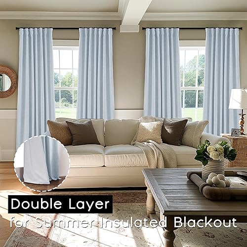 Miniatura 141 de PANELSBURG Cortina de techo para cortinas de 102 pulgadas de largo, cortina de piso a techo, cortinas opacas plisadas para dormitorio, sala