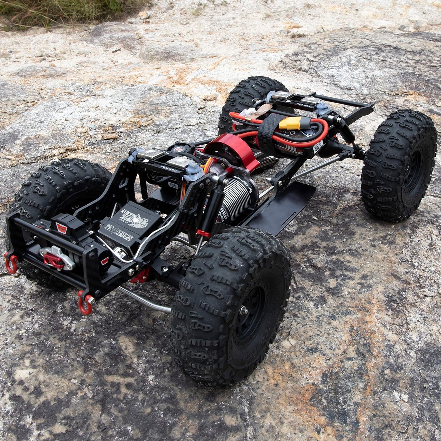 MEUS RACING SCX10 LCG Chassis Frame Kit with Front Bumper Pull Rod Coupler for Axial SCX10 & SCX10 II 90046 90047 RC Crawler Upgrade Accessories Parts, Black
