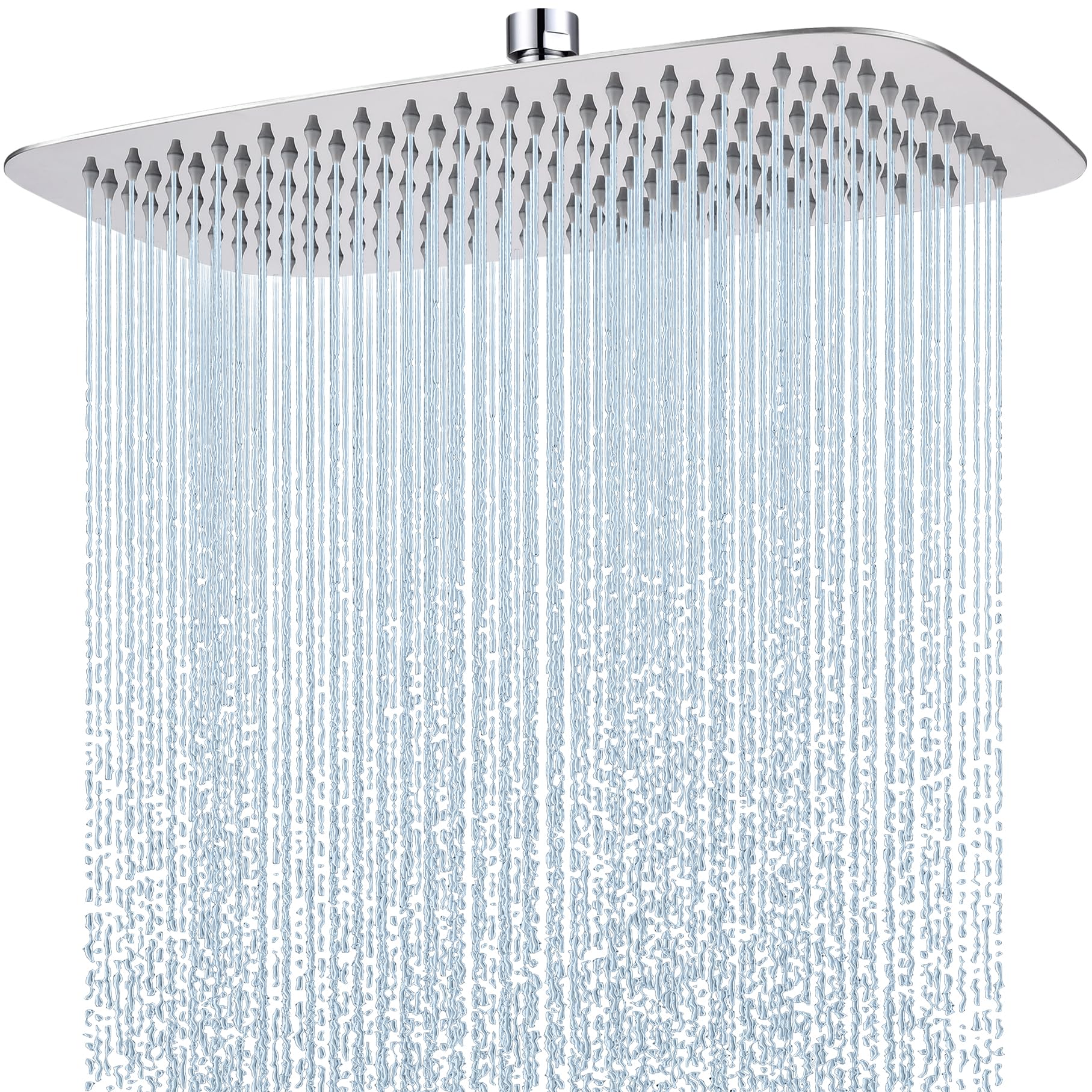 Duschkopf Regendusche, Edelstahl Regendusche Duschkopf, Anti-Kalk-Düsen (Chrom, 35 x 22 cm)