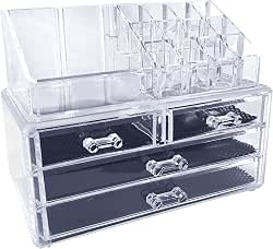 2 Piece Makeup Cosmetic Organizer Storage Drawers