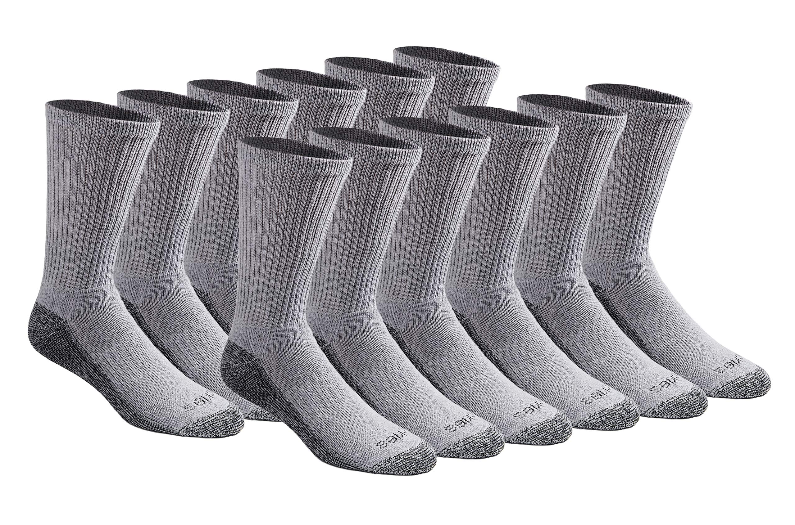 Dickies Men's Dri-tech Moisture Control Crew Socks Multipack, Grey (12 Pairs)