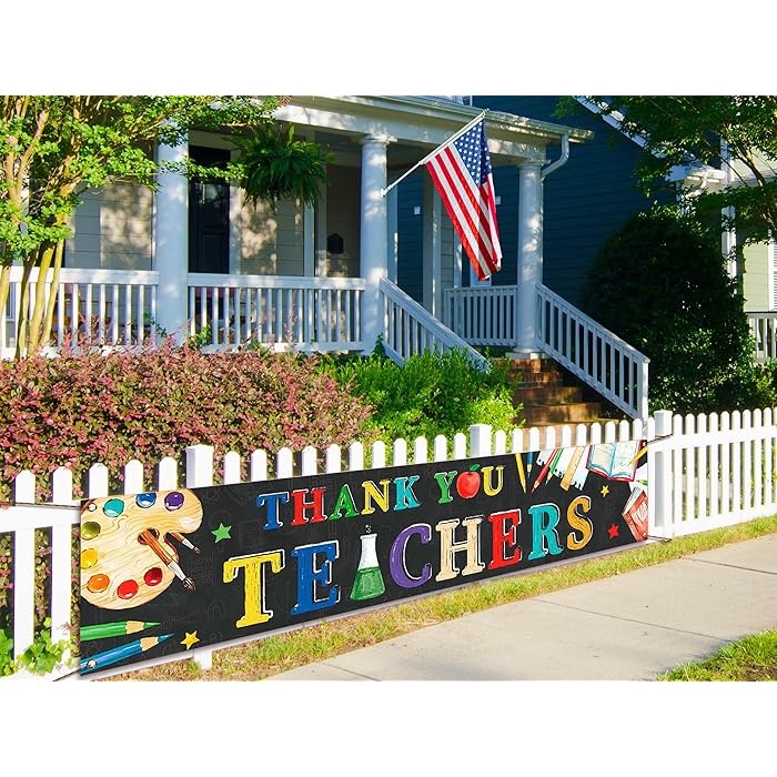 Buy Vohado Thank You Teachers Classroom Decoration Banner Teachers' Day Porch Banner