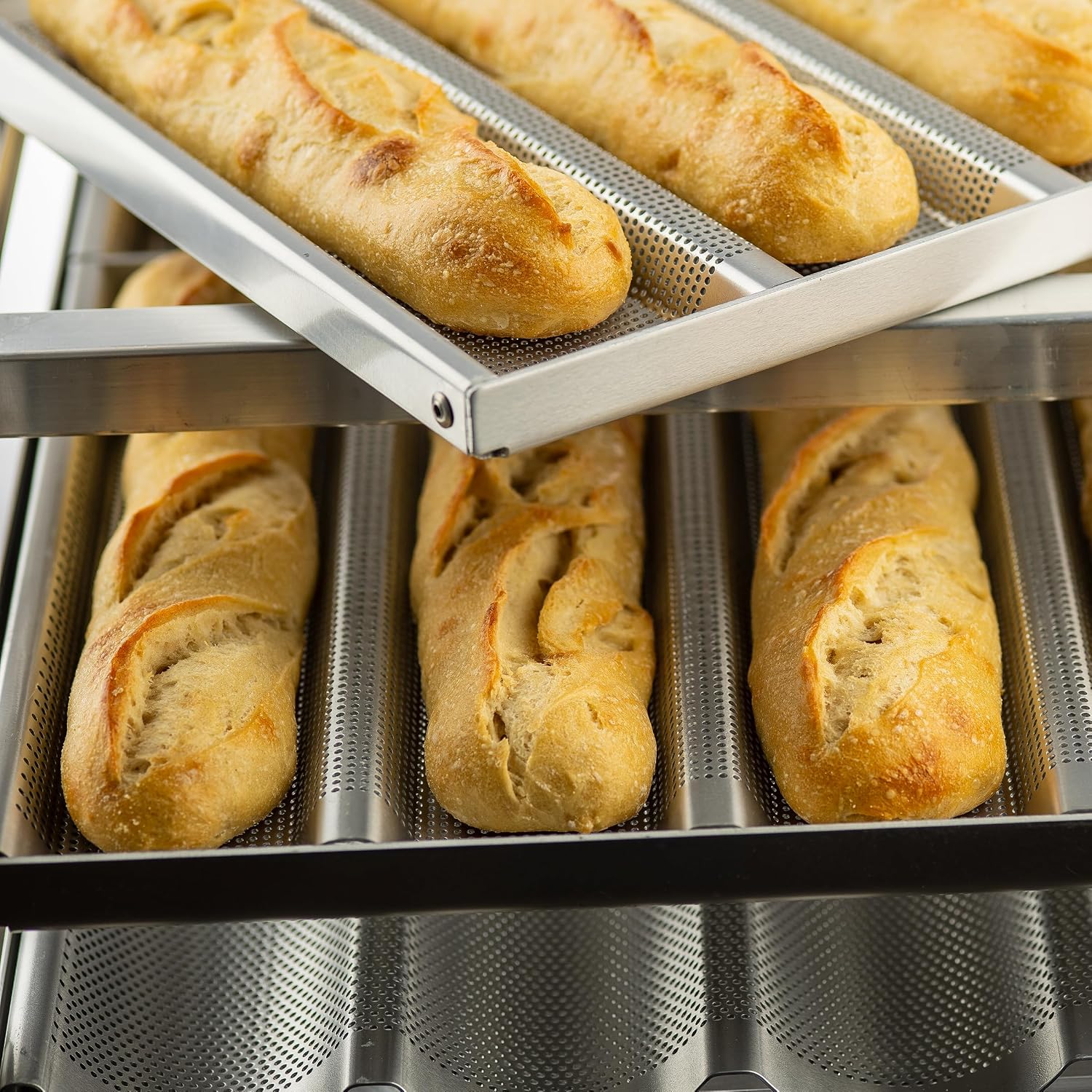 TableCraft Sub Sandwich Roll Pan, 10-Mold Aluminum, Nonstick